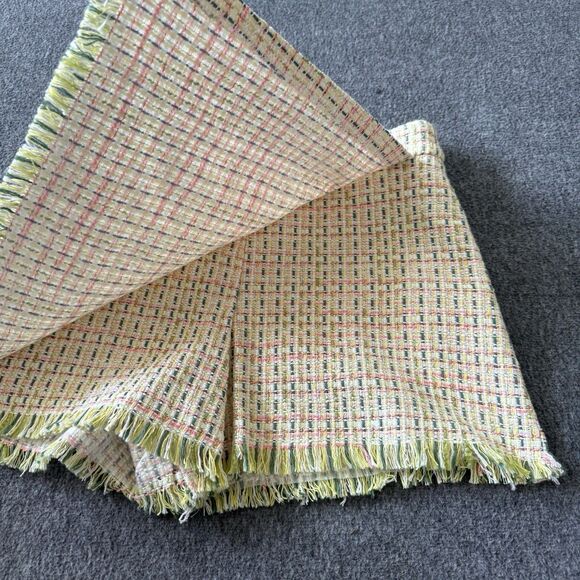 Zara Pink Green Tweed Texture Plaid Mini Skort Skirt Womens Size Medium - Picture 8 of 10